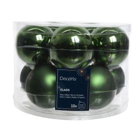 Pine Green Baubles - Tub of 10 - 60mm